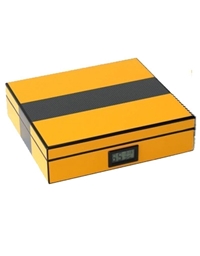 Υγραντήρας Πούρων Με Ηλεκτρονικό Υγρόμετρο Κίτρινο - Μαύρο (25 Πούρα)