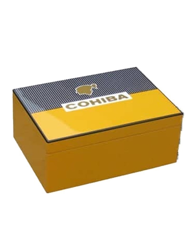 Υγραντήρας Πούρων Με Υγρόμετρο Κίτρινο - Μαύρο Cohiba (Για 50 Πούρα)