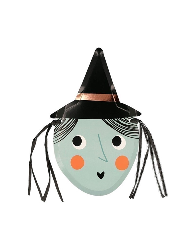 Πιάτα Xάρτινα Mάγισσα Halloween Witch Meri Meri (8 Tεμάχια)
