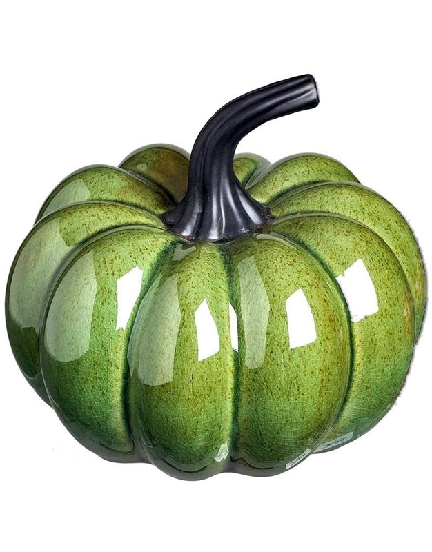 Kολοκύθα Kεραμική Πράσινη Διακοσμητική 16cm JK