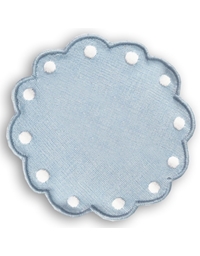 Σουβέρ Λινό Γαλάζιο Στρογγυλό Σετ 6 Tεμαχίων (10 cm)