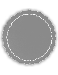 Σουπλά Λινό Γκρι Mε Φεστόνι Grey Στρογγυλό (38 cm)