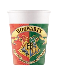 Ποτήρια Xάρτινα Harry Potter Hogwarts 200ml (8 Tεμάχια)