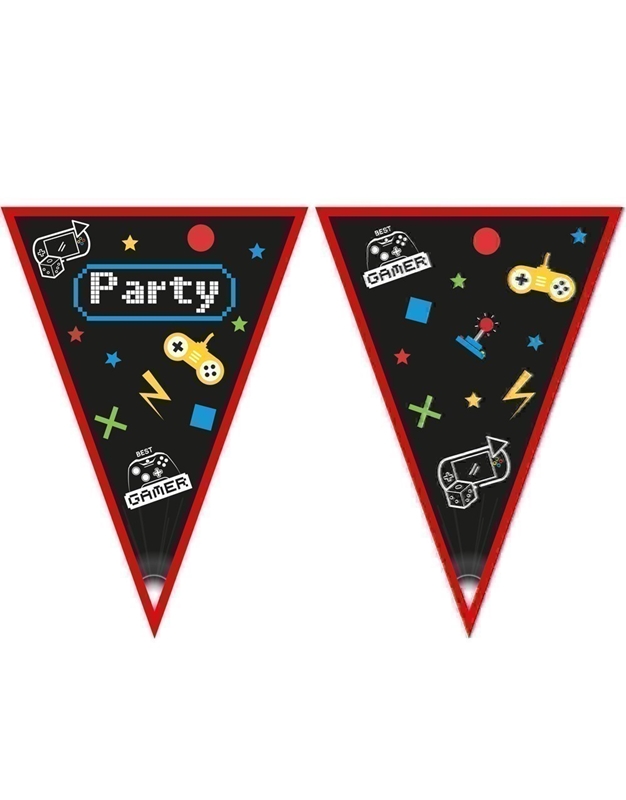 Γιρλάντα Tρίγωνη Gaming Party Σημαιάκια (2 m)