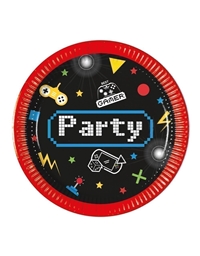 Πιάτα Μεσαία Xάρτινα Gaming Party 20cm (8 Tεμάχια)