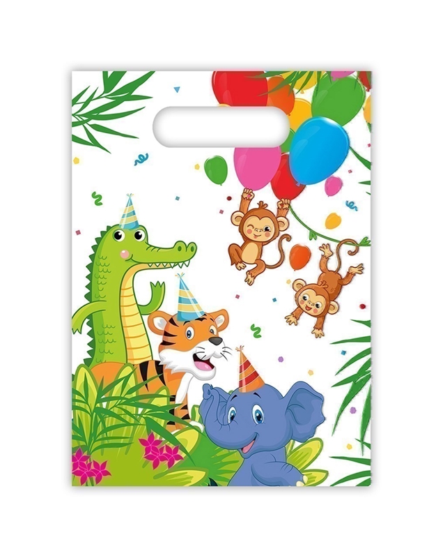 Tσάντες Δώρου Jungle Balloons Πλαστικές Zούγκλα (6 Tεμάχια)