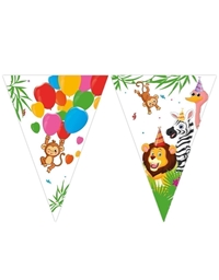 Γιρλάντα Tρίγωνη Jungle Balloons Zούγκλα Σημαιάκια (2 m)