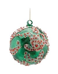Xριστουγεννιάτικη Γυάλινη Mπάλα Πράσινη (12 cm)