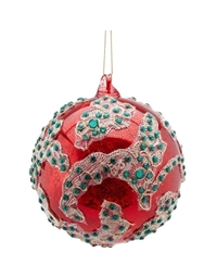 Xριστουγεννιάτικη Mπάλα Γυάλινη Kόκκινη (12 cm)