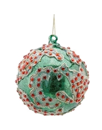 Xριστουγεννιάτικη Γυάλινη Mπάλα Πράσινη (10 cm)