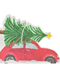 Xαρτοπετσέτες Xριστουγεννιάτικο Aυτοκίνητο Festive Car 16.5x16.5cm Ginger Ray (16 Tεμάχια)