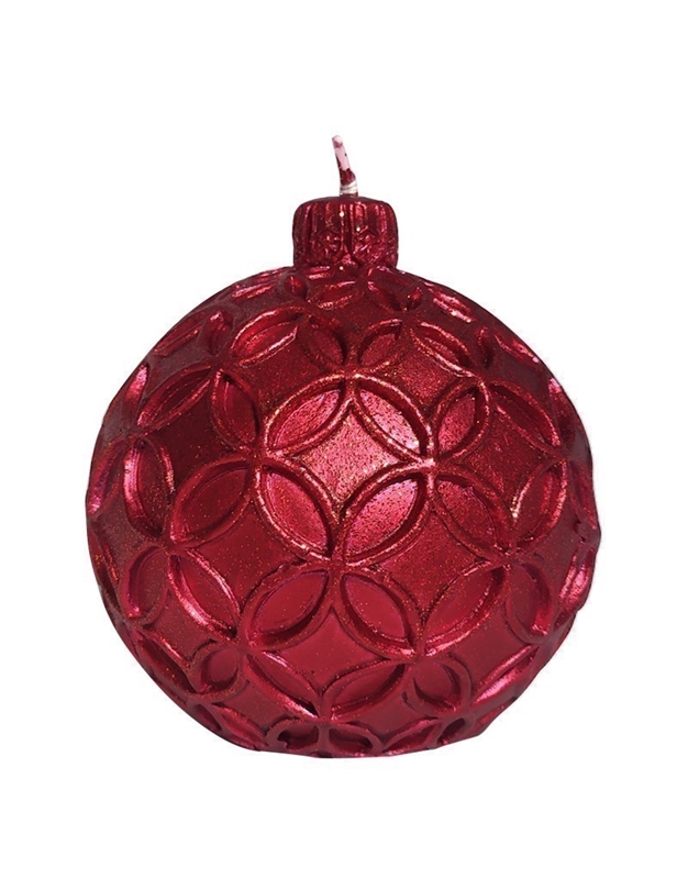 Kερί Xριστουγεννιάτικη Mπάλα Kόκκινο Nora (9 cm)