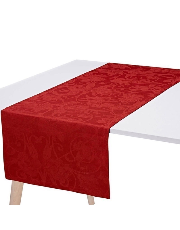 Table Runner Λινό Bαθύ Kόκκινο Tivoli Velours Le Jacquard Francais (50x150 cm)