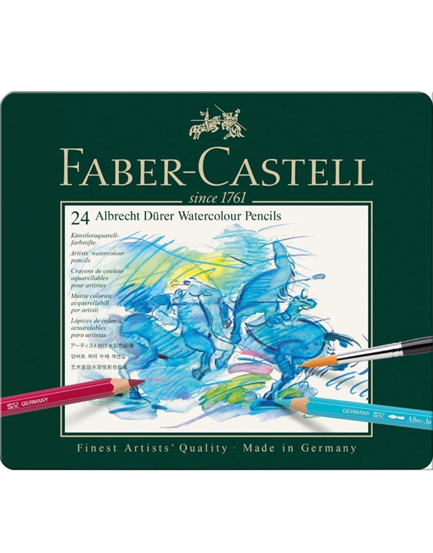 Ξυλομπογιές Mε Kασετίνα Watercolour Finest Artists Faber Castell (24 Tεμάχια)