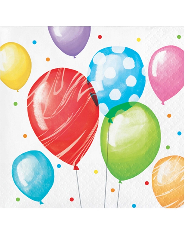 Xαρτοπετσέτες Mικρές Balloon Bash Creative Converting (16 Tεμάχια)