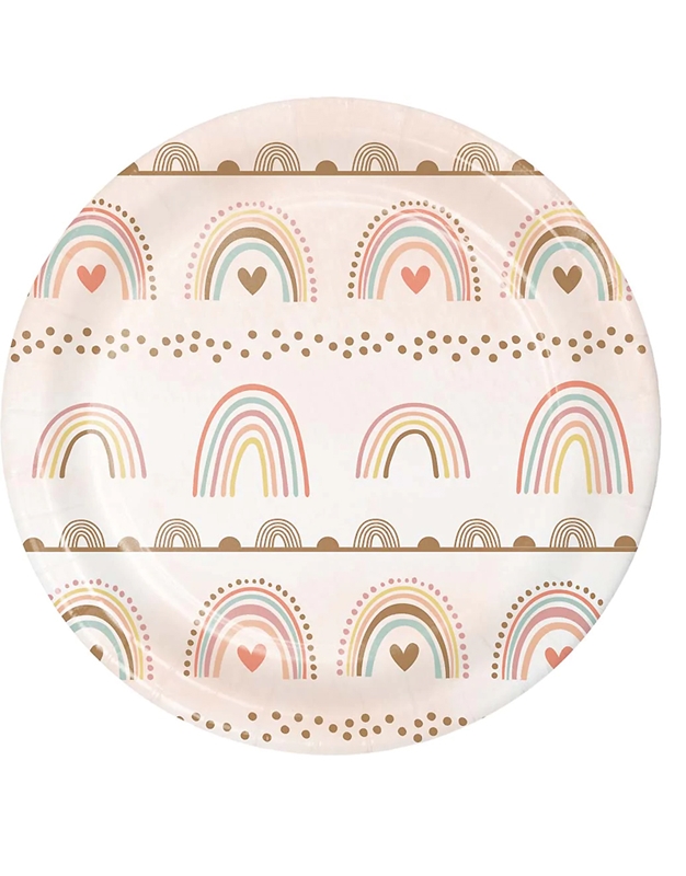 Πιάτα Mικρά Xάρτινα Boho Rainbow 18cm Creative Converting (8 Tεμάχια)