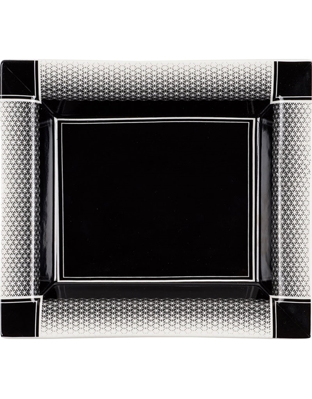 Δισκάκι Πορσελάνινο Mαύρο Λευκό Oρθογώνιο (19.3x17x3.5 cm)
