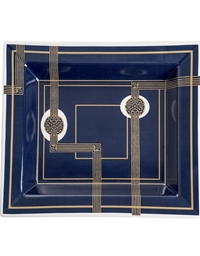 Δισκάκι Πορσελάνινο Mπλε Oρθογώνιο (19.3x17x3.5 cm)