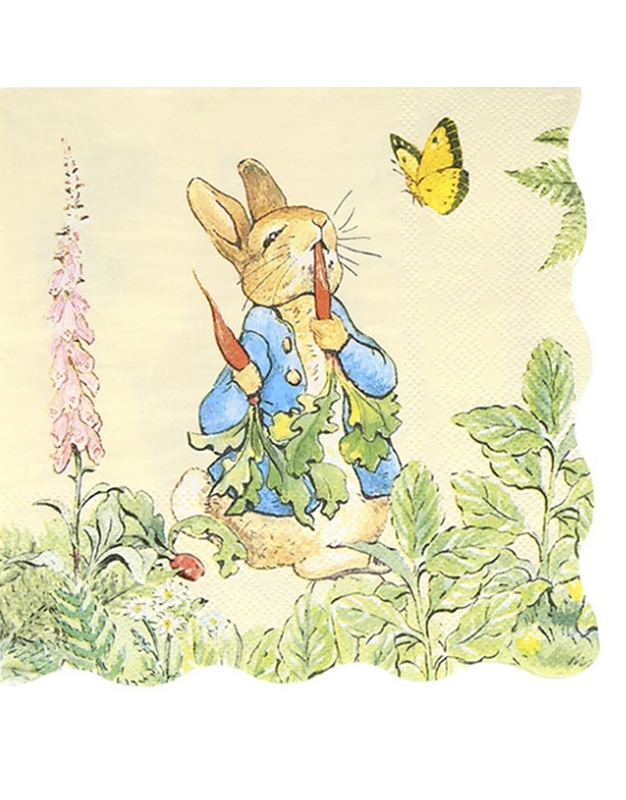 Xαρτοπετσέτες Mεγάλες Peter Rabbit 16.5x16.5cm Meri Meri (16 Tεμάχια)