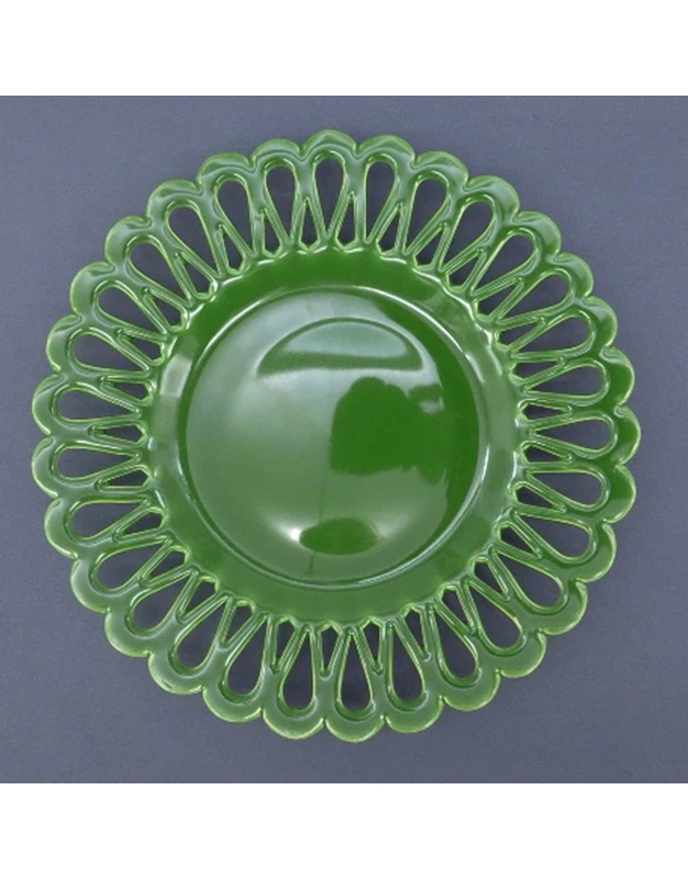 Πιάτο Φαγητού Πράσινο Φαγιάνς Ajouree Chevet Bourg-Joly Malicorne (29.5 cm)