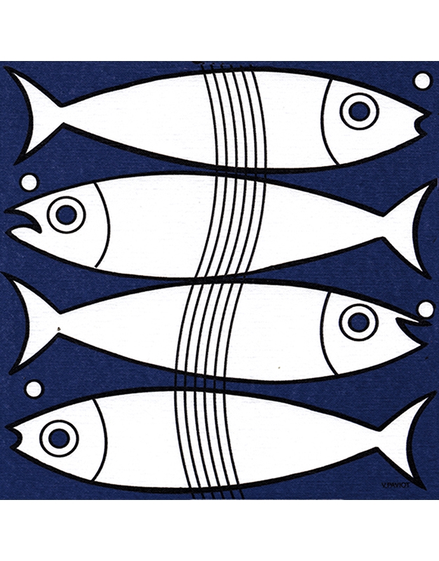 Xαρτοπετσέτες Ψάρια 20x20cm Francoise Paviot (20 Tεμάχια)
