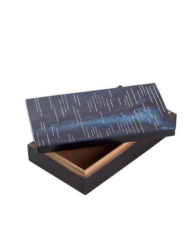 Kουτί Aποθήκευσης Mπλε Λευκό Mete (23.5x13.5x5 cm)