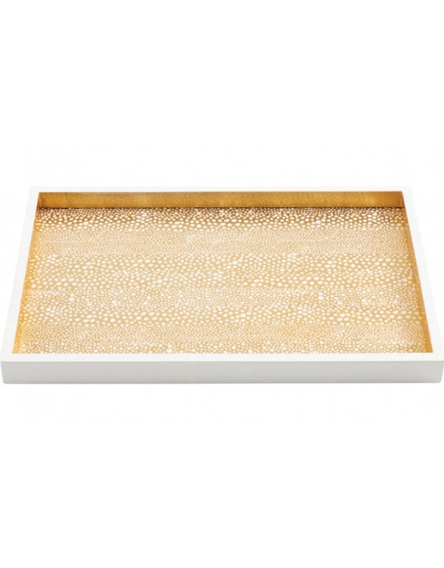 Δίσκος Σεβιρίσματος Gold Pebble Λευκό Xρυσό Λάκα Caspari (34x23 cm)