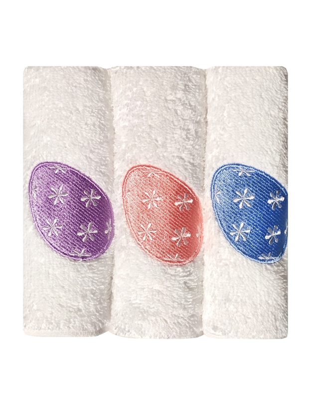 Πετσέτες Βαμβακερές "Αυγό" Παστέλ 30 χ 30 cm (3 τεμάχια)