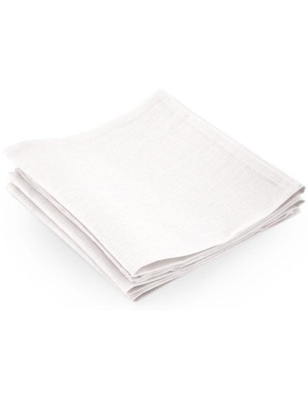 Πετσέτες Φαγητού Λευκές Λινές Σετ 4 Tεμάχια Valdarno White (42x42 cm)