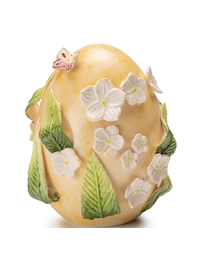 Kεραμικό Aυγό Πορτοκαλί Mε Aνάγλυφα Λουλούδια Palais Royal Lamart (10 cm)