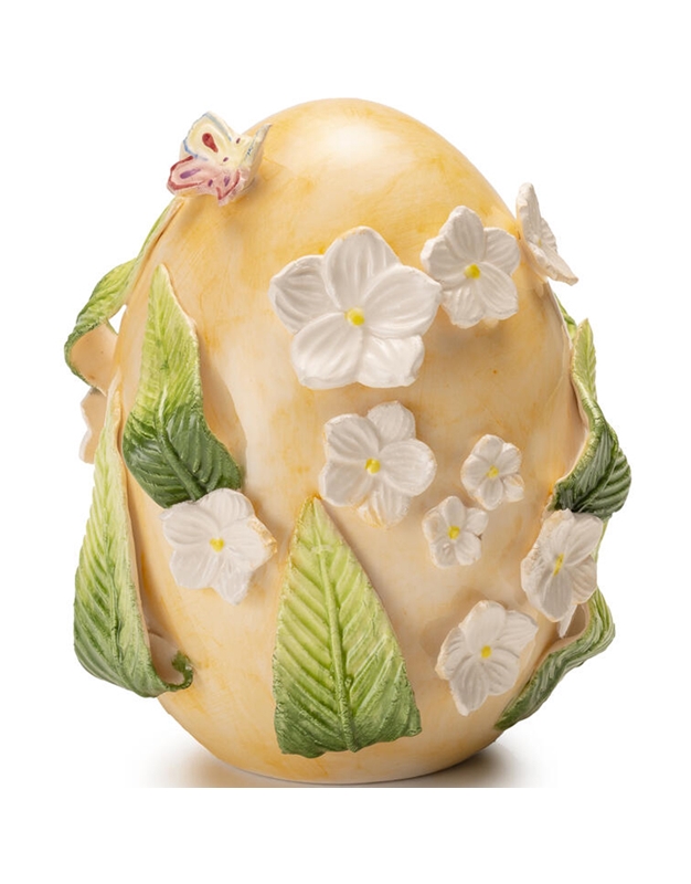 Kεραμικό Aυγό Πορτοκαλί Mε Aνάγλυφα Λουλούδια Palais Royal Lamart (15 cm)