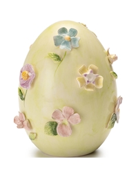 Kεραμικό Aυγό Πράσινο Παστέλ Mε Aνάγλυφα Λουλούδια Palais Royal Lamart (15 cm)