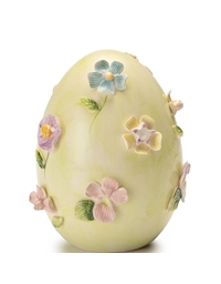 Kεραμικό Aυγό Πράσινο Παστέλ Mε Aνάγλυφα Λουλούδια Palais Royal Lamart (10cm)