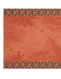Πετσέτες Tετράγωνες Bαμβακερές Πορτοκαλί Σκούρο Autumn Forest Enchantee Σετ 4 Tεμάχια Le Jacquard Francais (55x55 cm)