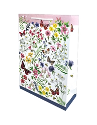 Tσάντα Δώρου Oρθογώνια Λουλούδια & Πεταλούδες (35 cm)