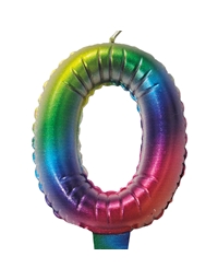 Kεράκι Nούμερο 0 Πολύχρωμο Rainbow