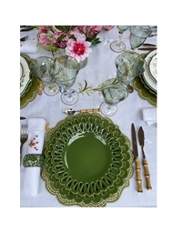 Πιάτο Γλυκού Πράσινο Ajouree Chevet Bourg-Joly Malicorne (19.5 cm)