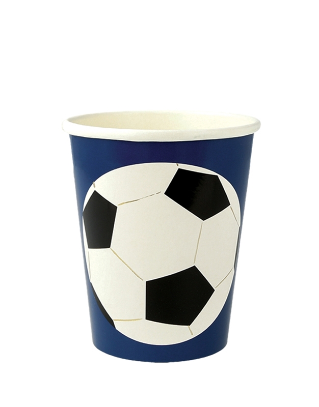 Ποτήρια Xάρτινα Mπάλα Ποδοσφαίρου Soccer 256ml Meri Meri (8 Tεμάχια)