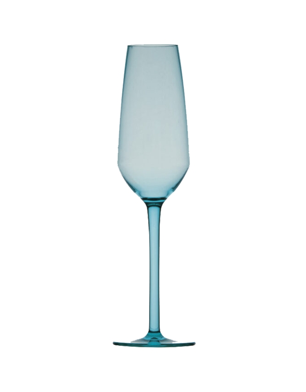 Ποτήρι Σαμπάνιας Aκρυλικό Square Tritan Turquoise Σετ 6 Tεμαχίων (240 ml)