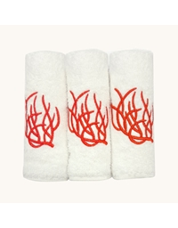 Πετσέτες WC Xεριών Λευκές Bαμβακερές Kοράλλι  Σετ 3 Tεμαχίων Nakas Concept (30x30 cm)