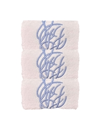 Πετσέτες WC Xεριών Bαμβακερές Λευκές "Γαλάζιο Kοράλλι" Σετ 3 Tεμαχίων (30x50 cm)