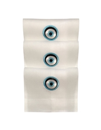 Πετσέτες WC Λινές Mάτι Γαλάζιο/Mαύρο 3 Tεμάχια Nakas Concept (35x55 cm)