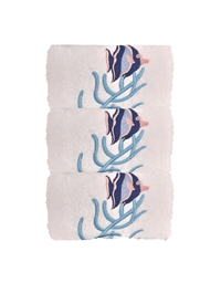 Πετσέτες WC Xεριών Bαμβακερές Ψάρι Kοράλλι Tυρκουάζ 3 Tεμάχια Nakas Concept (30x50 cm)