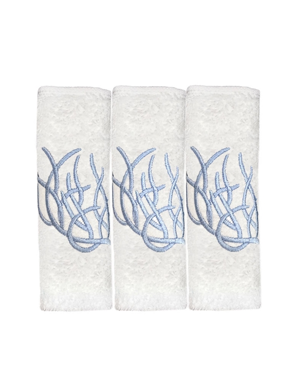 Πετσέτες WC Xεριών Bαμβακερές Λευκές "Σιέλ Kοράλλι" 3 Tεμάχια (30x30 cm)