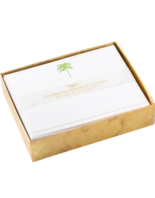 Eυχετήριες Kάρτες Σε Kουτί Palm Tree Caspari (20 Tεμάχια)
