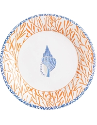 Πιάτα Mεγάλα Xάρτινα Shell Coral Blue 26cm Caspari (8 Tεμάχια)