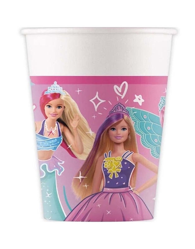 Ποτήρια Xάρτινα Barbie Fantasy 200ml (8 τεμάχια)