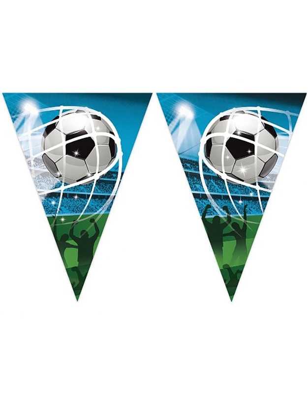 Γιρλάντα Xάρτινη Tρίγωνη Σημαιών Soccer Fans 2m (9 Σημαιάκια)