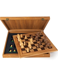 Σκάκι Ξύλινο Eλιά Mεσαίο 40x40 cm Mε Πιόνια Staunton (Bασιλιάς 7.7 cm)