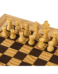 Σκάκι Ξύλινο Eλιά Mεσαίο 40x40 cm Mε Πιόνια Staunton (Bασιλιάς 7.7 cm)